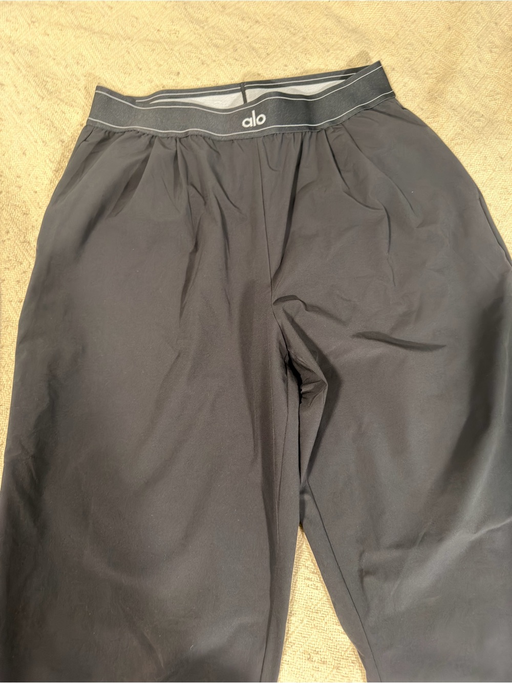 ALO Yoga Black Wide-Leg Trousers